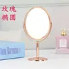 Espejo de Maquillaje de Escritorio HD de Doble Cara Acero Inoxidable Lupa Giratoria Espejo de Tocador Portátil Pequeño Espejo para Oficina Dormitorio