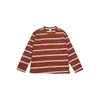 Camiseta de manga larga para niño, nueva colección otoño 2026, top casual a rayas de bloques de color para niños, venta al por mayor para niños de talla mediana y grande