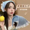 Bufanda Triángulo Diadema con Lazo de Cinta de Encaje para Mujer, Pañuelo para Sesión de Fotos Estilo Pastoral, Diadema Integrada, Pasador, Accesorio para el Cabello