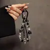 Corrente de Mão de Cristal Luxuosa e de Alta Qualidade, Pulseira de Pulso, Cordão Curto, Chaveiro de Carro com Concha, Pingente de Bolsa, Tendência