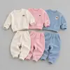 Pantalones Casuales Jogger Cálidos Largos Estilo Coreano Conjunto Infantil para Bebé Invierno Primavera Otoño
