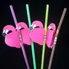 Canudo Plástico Criativo Descartável para Festa Decoração de Mesa de Sobremesa Bebida Fruta Favo de Mel Flamingo Abacaxi Canudo