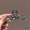 Presilha de Cabelo Elegante Borboleta de Vidro com Brilhos para Mulheres, Luxuosa Presilha de Tubarão para Penteados, Acessório de Cabelo de Alta Qualidade para Cabelos Finos