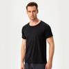 Camisa Esportiva Masculina de Manga Curta Tecido Regenerado Ecológico Poliéster Regenerado Secagem Rápida Cor Sólida Respirável Solta Camisa de Corrida Roupa Fitness