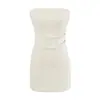 Vestido strapless de estilo puramente seductor, nuevo modelo de verano, plisado, entallado a la cintura, adelgazante, sexy, vestido corto ajustado para mujer
