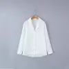 ZA comercio exterior transfronterizo 2025 nuevo de primavera para mujer blanco casual versátil camisa de cuello de traje