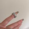 Anillo de cobre chapado en oro con microincrustaciones de circonitas, diseño de nicho, ancho y ondulado, estilo fresco y sencillo, para mujer.