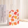 Bolsa de Tote con Estampado de Hoja de Arce para Fiesta de Acción de Gracias Bolso de Mano de Papel Kraft Bolsa de Empaque para Compras en Centro Comercial Al Por Mayor