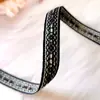 Tela de Borde Estrecho de Encaje Estilo Étnico, Cinta de Bordado Jacquard Geométrico Clásico, Material de Decoración DIY para Ropa