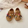 Zapatos Birkenstock de Borlas para Niñas Otoño 2025 Nueva Versión Coreana Zapatos Casuales Retro con Perlas para Niñas