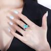 Anillo de Gema Paraíba Venta Caliente Transfronteriza Suministro en Vivo de TikTok Anillo de Dedo Esmeralda Anillo de Moda de Lujo