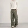 2026 Novas Calças Casuais Lavadas com Design Desconstruído Retro Americano para Homens e Mulheres, Calças Retas Soltas Pregueadas com Caimento, Tendência