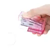 Grapadora transparente con degradado, grapadora mini portátil para estudiante y oficina, grapas tamaño 24/6, papelería creativa al por mayor para niños