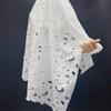 Encaje bordado con lentejuelas, tela soluble en agua, para vestidos de novia, accesorios para puños, encaje de seda color leche.