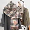 Bufanda Versátil Estilo Coreano Otoño Invierno Nuevo Calentador de Cuello de Cachemira Sintética Moda para Mujer Lindo Engrosado Versión Coreana Chal Cálido para Pareja