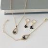 Cross-border New Hot Oil Dropping Plate Diamante em Borboleta Dourada Casual Pulseira Anel Colar Brincos Terno feminino