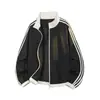 Otoño 2026 Nuevo Chaqueta Guapa Estilo Hong Kong Chaqueta Cardigan Patchwork Rayado Estilo Preppy para Hombres Americanos Estilo Deportivo