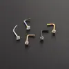 Plataforma de e-commerce transfronteiriça europeia e americana para piercing de nariz de aço inoxidável com zircônia haste reta Haste L Haste de 5 palavras Haste multicolorida Piercing de nariz
