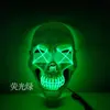 Máscara de Caveira Transfronteiriça Máscara de Horror Luminosa LED Adereços de Baile de Máscaras de Halloween Máscara de Truque Rosto de Fantasma Luz