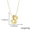 Colar Pingente de Letra Balão Bolha Transfronteiriço Moda Simples Ouro 18K Hip Hop Corrente para Clavícula com Espaço