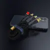 Cabo de Dados Três em Um Banhado a Ouro para Comércio Exterior Transfronteiriço Adequado para Celulares Huawei 3A Tipo-C Carregamento Rápido Cabo de Carregamento Um para Três