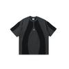 Camiseta de verano para hombre de ATBORDER, estilo nicho, con costuras y cortes de tendencia americana, cuello redondo, manga corta y holgada, N1287