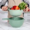 Cuenco de plástico para mezclar harina, ensalada, juego de cuatro piezas, para cocina doméstica, para lavar verduras, para cocinar, para mezclar verduras, utensilios de cocina