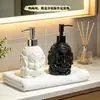 Botella de Recarga de Gel Antibacterial Ganesha Blanco y Negro Dispensador de Jabón Encimera de Baño en Casa Tipo Prensa Botella de Gel de Ducha Loción