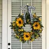 Cruzamento Nova Produto Simulação Flor Girassol Guirlanda Porta da Frente Pendurado Girassol Decoração de Casa Festival Guirlanda Shopping Ornamento Pendurado