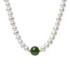Collar de Plata de Ley S925 con Cuentas de Transferencia de Jaspe Hetian y Perla de Agua Dulce Natural para Mujer, Nuevo Estilo Chino, Cadena para Clavícula de Alta Calidad