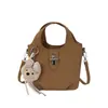 Bolso de Mano de Alta Gama con Textura de Patrón Lichi para Mujer 2026 Nuevo Bolso Cubo de Moda Cruzado