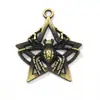 Pendente Criativo de Aranha em Liga de Metal Retrô Acessórios para Joias DIY Pingente de Colar Criativo Pingente em Forma de Estrela de Bronze Antigo