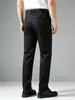 Pantalones Casuales de Caída Elástica para Hombre, Estilo Delgado de Verano, Color Sólido, Sin Arrugas, Versátiles para Negocios, Pantalones Largos Rectos Ajustados K9267