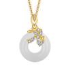 Collar de Plata Esterlina S925 con Punta Ping An Jade Hetian para Mujer Estilo Chino Regalo Día de la Madre Cadena Clavícula Calcedonia
