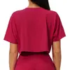 Camiseta de Manga Corta Cómoda de Cuello Redondo Estilo Nuevo para Mujer, para Exteriores, Fitness, Running, Top Holgado 3091