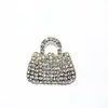 Broche de Lujo Totalmente Incrustado con Diamantes, Broche Creativo de Gato con Diamantes, Broche de Zapatos de Tacón Alto, Broche de Bolso de Mano Moderno y Sencillo