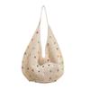 Bolsa de Playa Festiva Bordada con Perlas Transfronteriza Celebridad de Internet Tejida Calada de Red de Pescador Bolso Elegante Literario y Artístico de Hombro Único