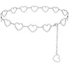 Joyería Transfronteriza Europea y Americana Anillo Sexy de Corazón Geométrico Hueco para Chica Caliente Cadena de Cintura de Empalme Cadena Corporal Dulce Fresca de Playa para Mujeres