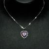 Venta caliente en vivo de TikTok: nuevo colgante de diamante rosa en forma de corazón, lujoso conjunto de pendientes de anillo abierto con cristal rosa y diamantes.