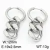 Pendientes de Acero Inoxidable 304 Cadena Cubana con Borlas Joyería Chapado en Oro de 18K Clip para Oreja Pendientes Unisex