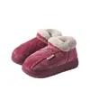Nuevas Pantuflas de Algodón de Invierno para Mujer con Tacón, Felpa Adicional, Cálidas, Regalo para Padres, Zapatos de Algodón Antideslizantes y a Prueba de Viento para Exteriores para Zonas Rurales, Zapatos para Personas Mayores