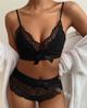 Venta al por mayor transfronteriza Ropa interior sexy europea y americana Conjunto sexy de encaje de tres puntos con tirantes Combinación de ropa interior sexy al contado 293
