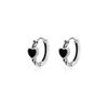 Aretes de Corazón Negro de Diseño Nicho para Mujer, Moda Lujo Accesible Trendy Versátil de Alta Gama Aretes de Plata Esterlina 925 Tendencia