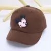 Boné bico de pato para bebê de 1-3 anos, chapéu de veludo cotelê, design de desenho animado, novo estilo outono/inverno, boné de beisebol infantil coreano, marca da moda, para exportação