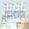 1 pieza cortina corta floral multicolor cortina de cocina media cortina transfronteriza decoración de ventana pequeña de Navidad poliéster algodón