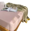 Lençol de Elástico Liso Colorido Dupla Face com um Lado Seda de Gelo e um Lado Veludo de Veado Doméstico Lavável à Máquina Simmons Capa Protetora Saco de Cama à Prova de Poeira