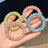 Novo Estilo de Verão Elástico de Cabelo Tipo Fio de Telefone com Delicados Padrões Florais, Elástico de Cabelo Tipo Fio de Telefone Estilo Hyuna para Mulheres, Scrunchie Simples para Rabo de Cavalo Alto