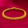 Nova Chegada Homens e Mulheres Centopéia Bronze Banhado A Ouro Tanque Plano Chicote Do Cavalo Pulseira Vietnã Areia Pulseira de Ouro para os Amantes