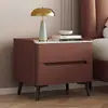 Mesa de noche de madera maciza con chapa de madera, lujo ligero, mesita de noche, mueble de noche, simple, para el hogar, de alta gama, moderno, almacenamiento para dormitorio, pequeño nuevo