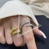 Anillo de Serpiente con Diamantes Estilo Europeo y Americano Moda Comercio Exterior Temperamento Lujo Ligero Micro Diamante Anillo para Dedo Índice Joyería Fotografía Callejera de Moda